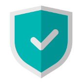 blue shield with a checkmark