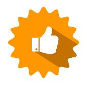 thumbs up on an orange background